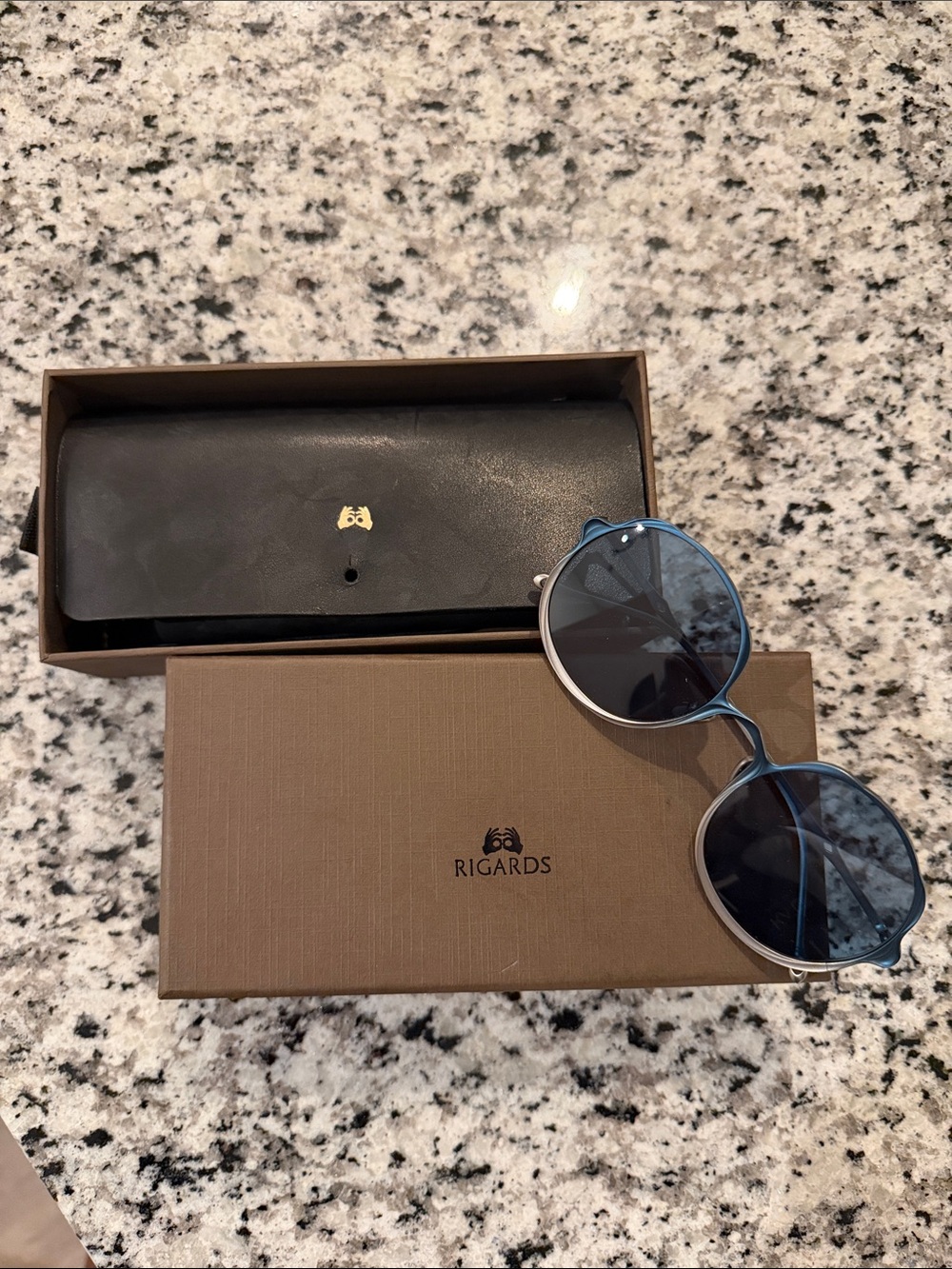 Blue Metal Round Women's Sunglasses